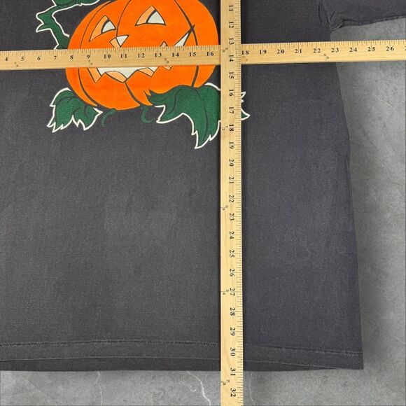 VTG Faded Halloween Jack O Lantern Carved Pumpkin Time 90s Royal-T Shirt - XL - Picture 4 of 6